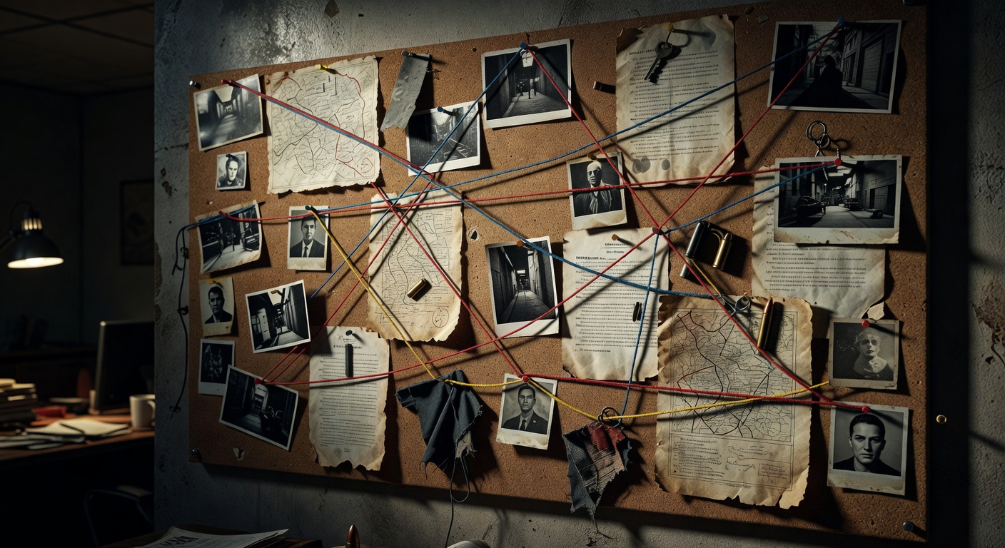 Detective evidence board background